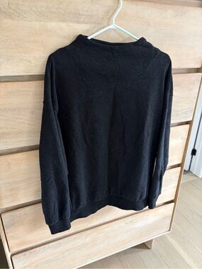 Anrabess Black Cowl Neck Women's Sweatshirt